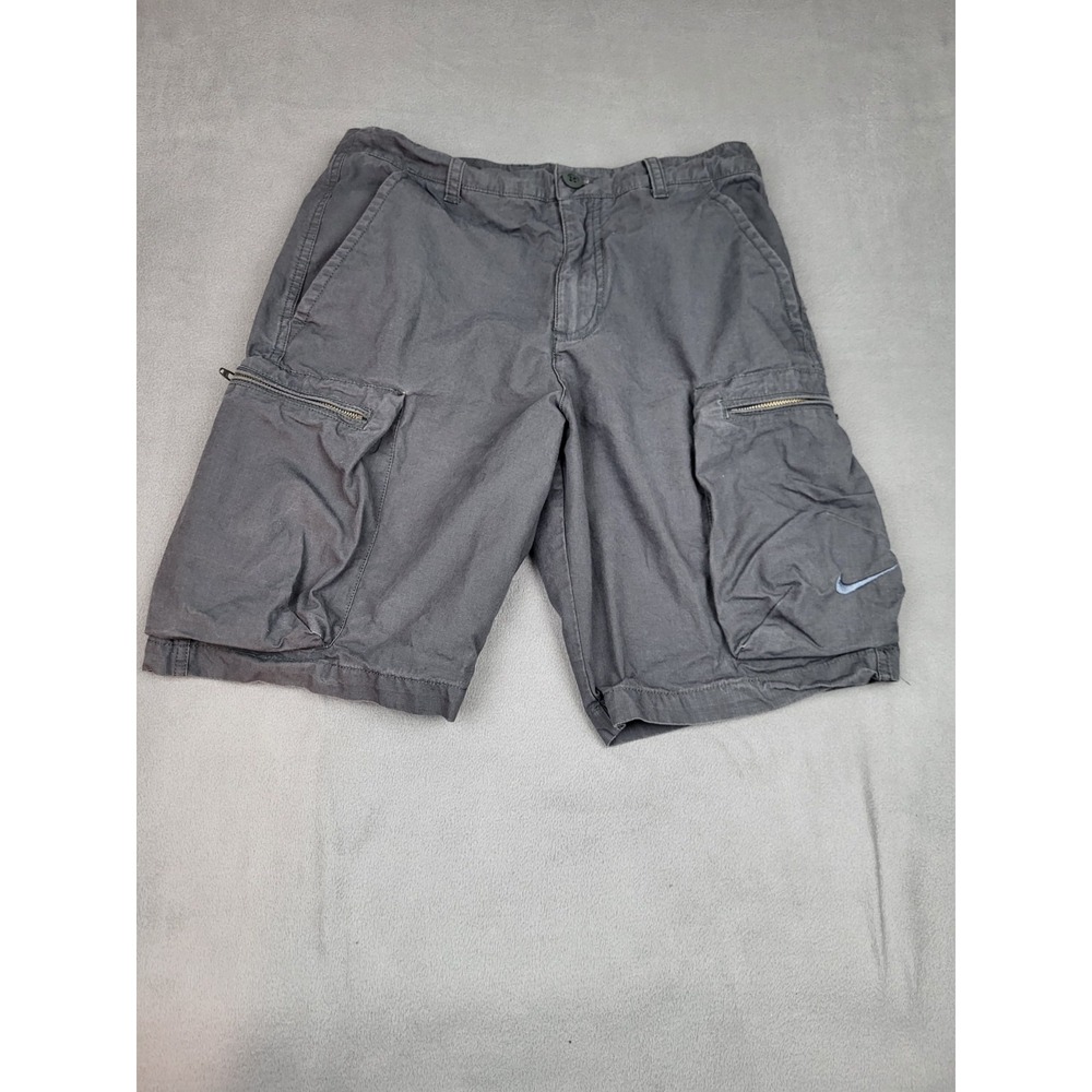 Nike 6th Man Cargo Mens 30 Gray‎ Ripstop Baggy Logo Hiking Outdoor Gorpcore